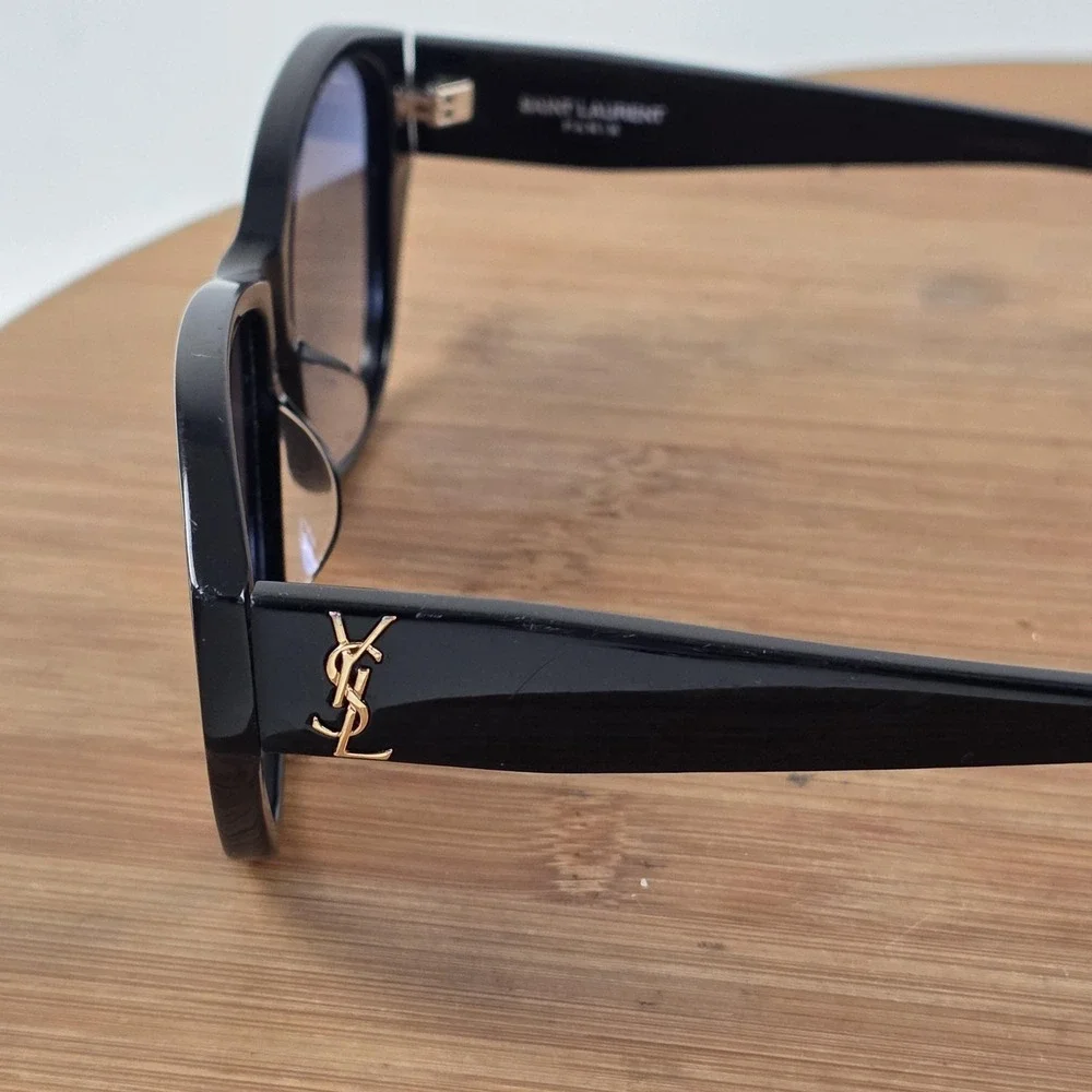 Saint Laurent SL M8/FN Sunglasses Womens 57-15 Black Gray Cat Eye Gradient Japan - Picture 3 of 16